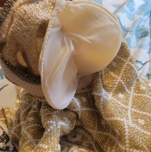 Marauda Vintage Glam 80's gold Metallic Christmas Sweater - Picture 6 of 10